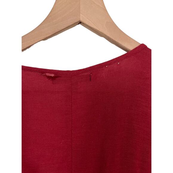 American Eagle Womens Deep V Boho Mini Dress Size XS Red Maroon Lace Detail - Picture 5 of 5